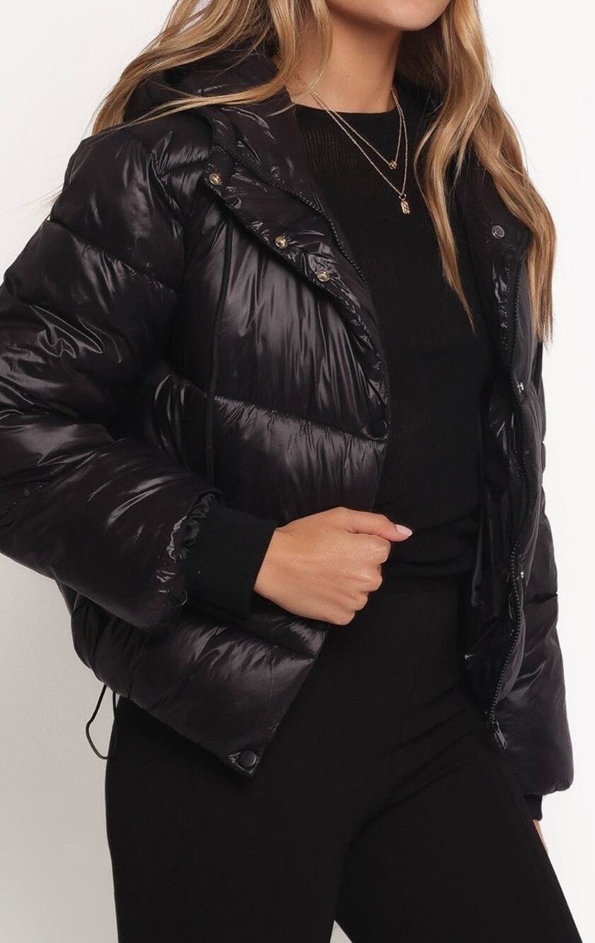 Petal and Pup Womens Archie Puffer Jacket Black Sz XS NWT